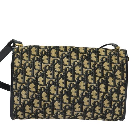 DIOR Trotter Canvas Shoulder Bag Navy Gold - Picture 2 of 16